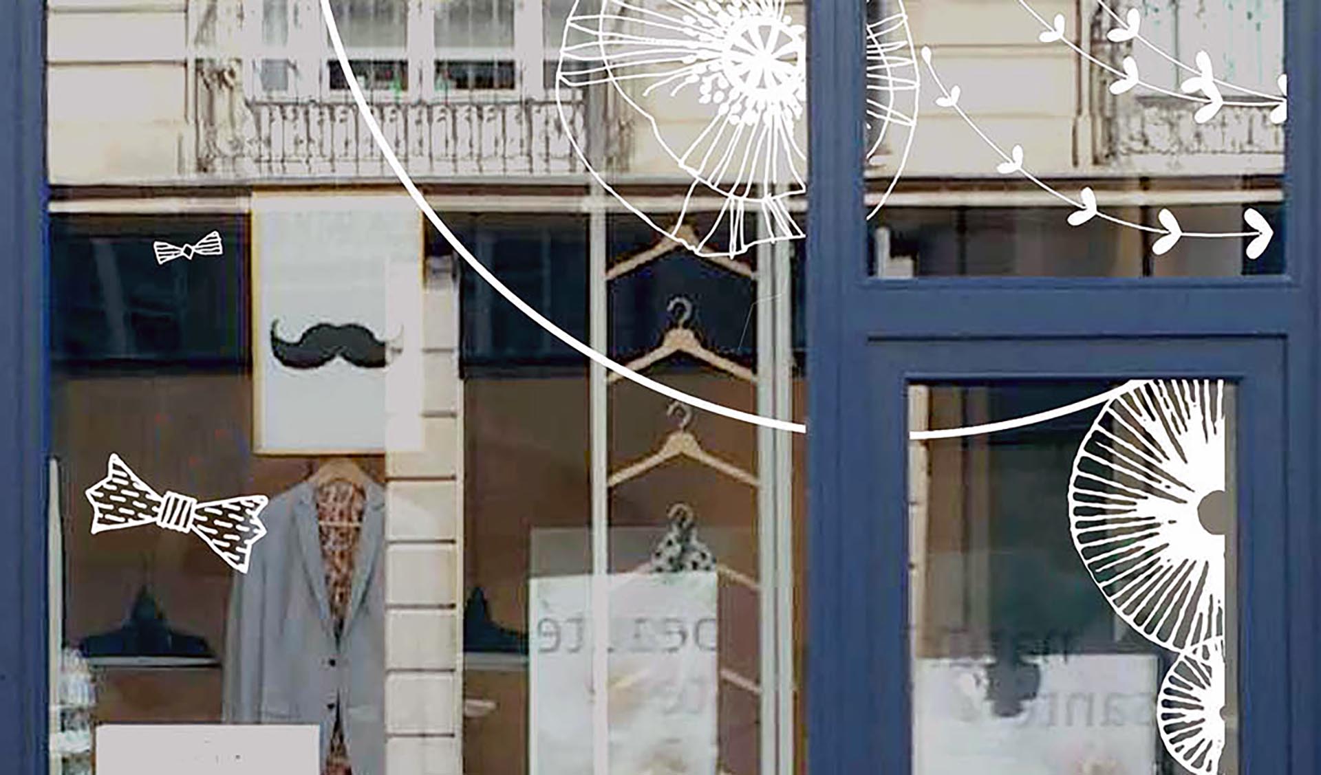 Décor fleuri printanier peint au trait pour Atelier Coqlico à Rennes